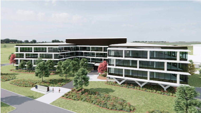 Wind turbines in field